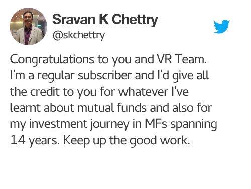 Sravan K Chettry twitter post about value research